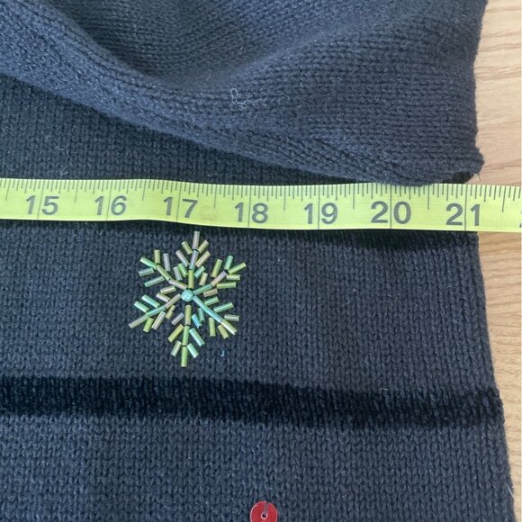 Vtg Quacker Factory Christmas Cardigan Women L w Snowman Snowflake Embellishment - Picture 8 of 9
